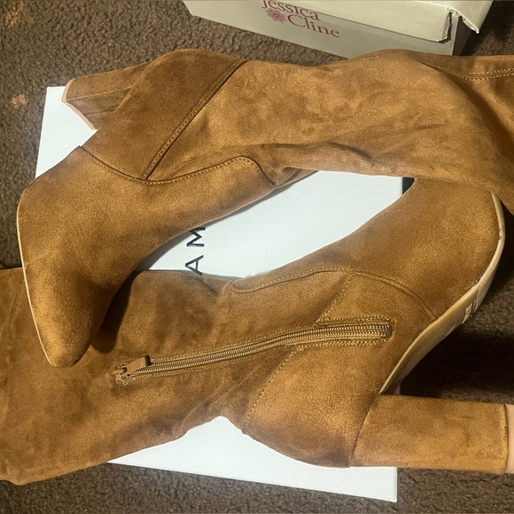 Chestnut thigh high boots, size 7 - Picture 1 of 8